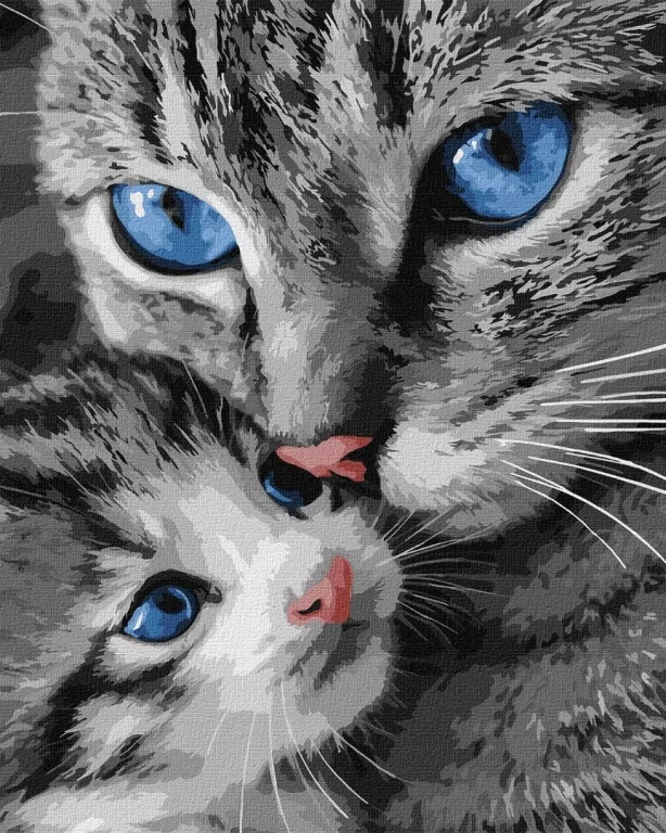 Malowanie po numerach - Mrucząca mama 40x50cm - tantis.pl