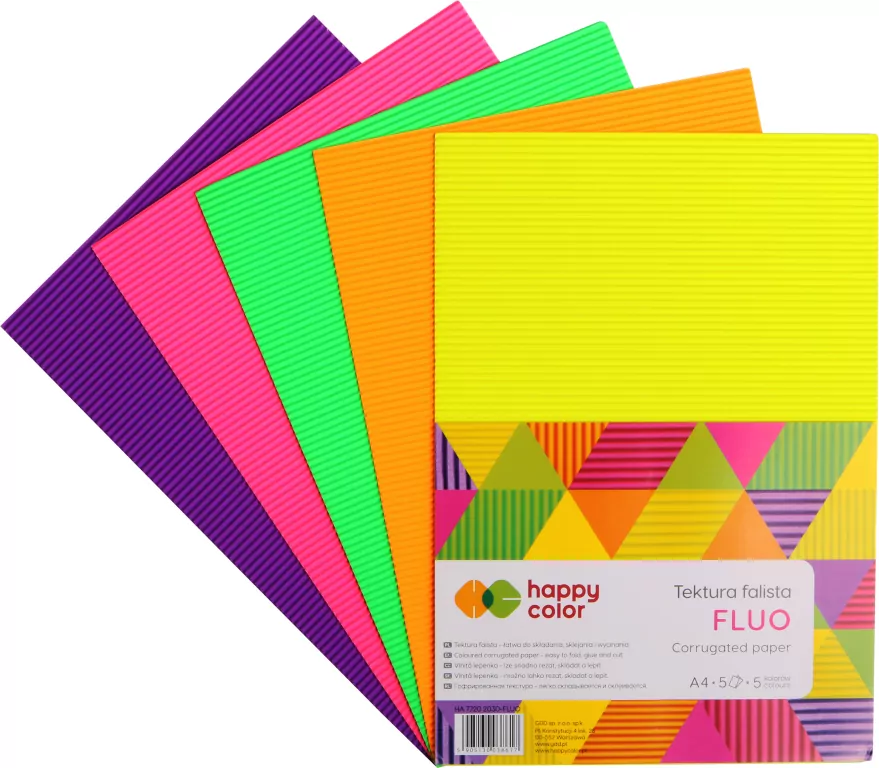 Tektura falista A4/5K, mix fluo - tantis.pl