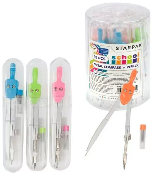 Cyrkiel + grafit w etui/tuba p12 STARPAK - tantis.pl