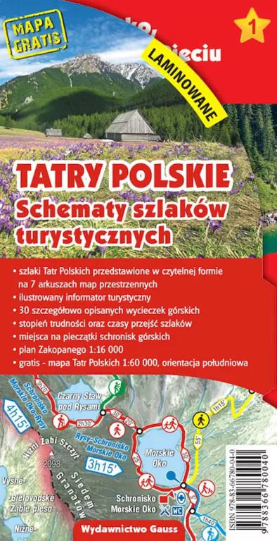 Tatry Polskie. Schematy szlaków turystycznych. Laminowane - tantis.pl