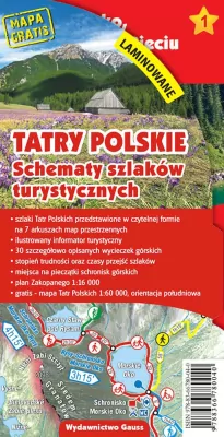 Tatry Polskie. Schematy szlaków turystycznych. Laminowane
