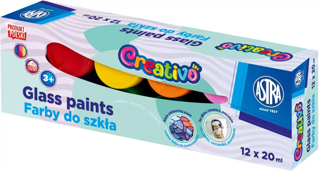 Farby do szkła Astra Creativo 12x20 ml - tantis.pl