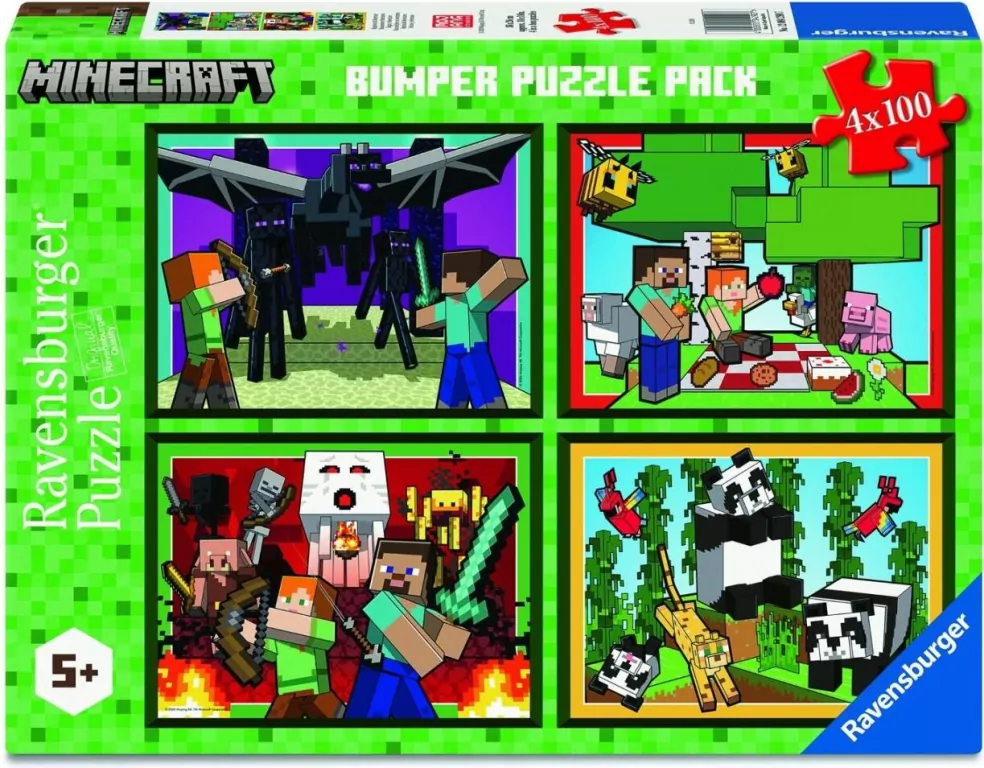 Puzzle 4x100 Minecraft Adventures - tantis.pl