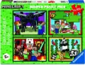 Puzzle 4x100 Minecraft Adventures - tantis.pl