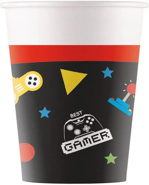 Kubeczki papierowe Gaming Party 200ml 8szt - tantis.pl