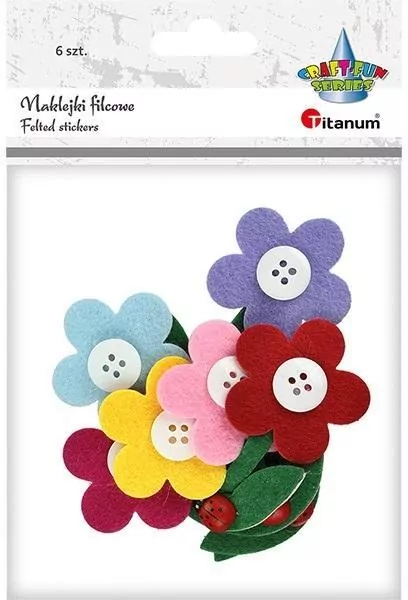 Naklejki filcowe 3D kwiaty 6szt - tantis.pl