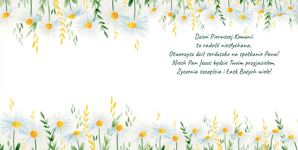 Karnet KW Komunia. Stokrotki IHS - tantis.pl