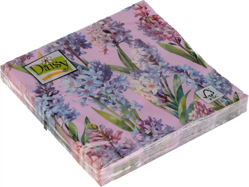 Serwetki DAISY Lunch SD 330x330 Kwiaty fioletowo-różowe 010201 - tantis.pl