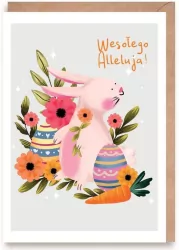 Kartka okolicznościowa Zając wielkanocny, eko K166