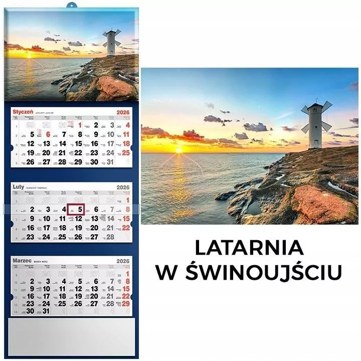 Kalendarz 2026 trjdzielny latarnia - tantis.pl