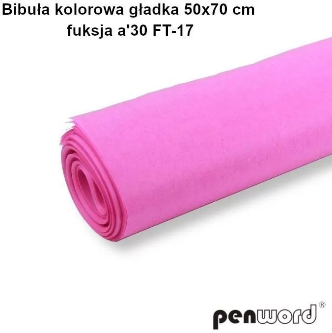 Bibuła kolorowa gładka fuksja 50x70cm 30 arkuszy - tantis.pl