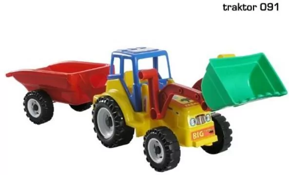 Traktor z łyżką i przyczepą z klockami. CHOIŃSKI mix cena za - tantis.pl