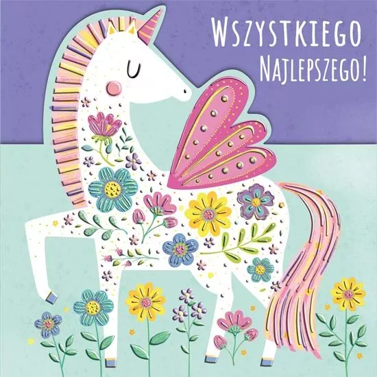 Karnet KW wycinany Urodziny - Pegaz - tantis.pl