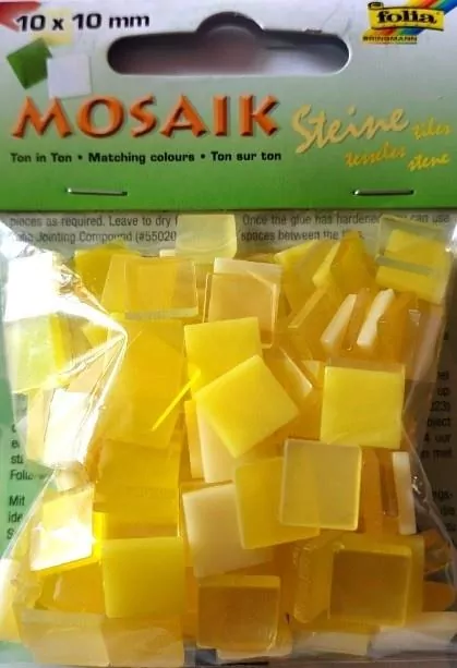 Mozaika kamyczk 10x10mm żółta - tantis.pl
