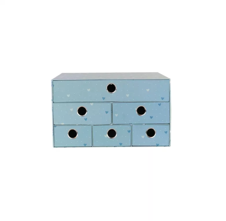 Pudełko na biurko z 6 szufladkami Sweet Blue - tantis.pl