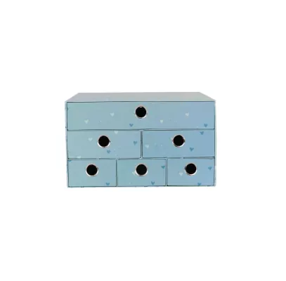 Pudełko na biurko z 6 szufladkami Sweet Blue