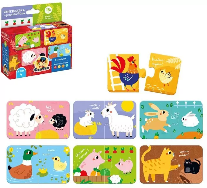 CzuCzu. Puzzle do pary. Zwierzątka z gospodarstwa - tantis.pl