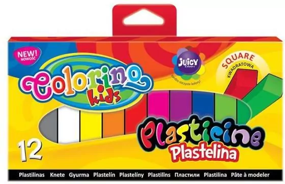Plastelina Colorino Kids kwadratowa, 12 kolorów - tantis.pl