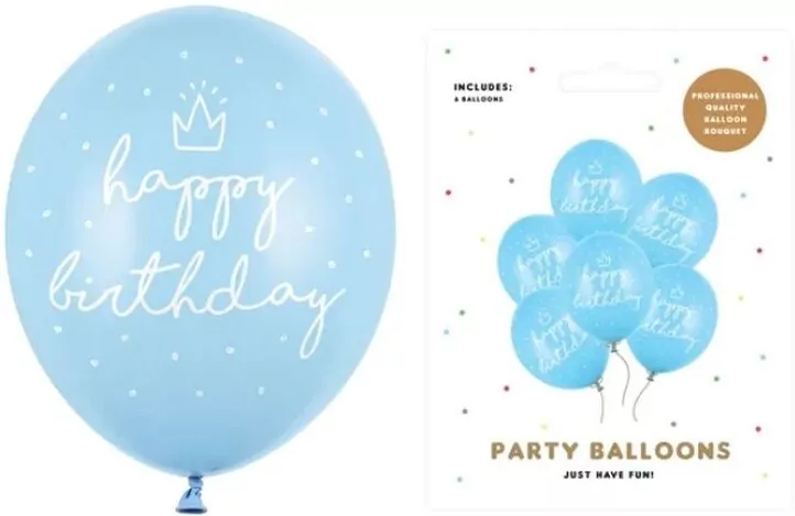 Balony Baby Blue 30cm 6szt - tantis.pl