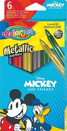 Flamastry metaliczne Colorino Kids 6 kolorów Mickey - tantis.pl
