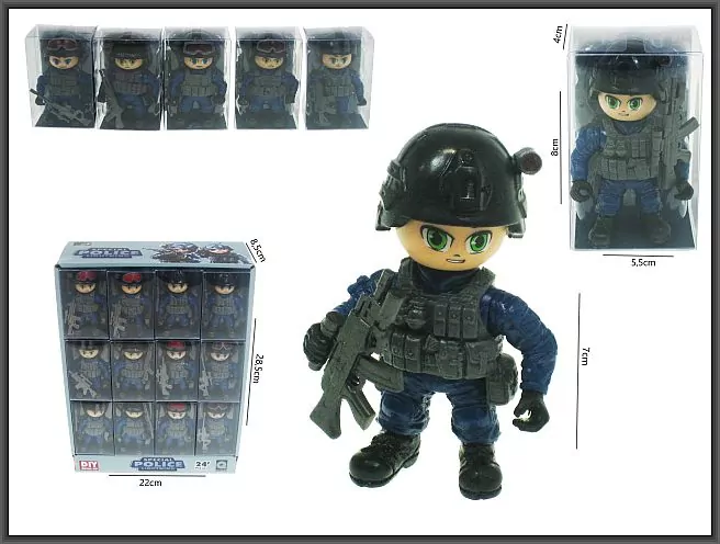 FIGURKA POLICJA AKC 7CM MIX4 WB DISPL 24/288 - tantis.pl