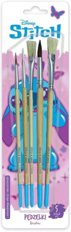 Pędzelki z naturalnego włosia Stitch Pinki - tantis.pl