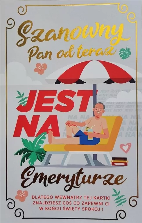 Karnet okolicznościowy. Emerytura. YEKU - tantis.pl
