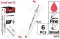 Marker Chromax z 2 końcówk. coral red 12 (6szt) - tantis.pl