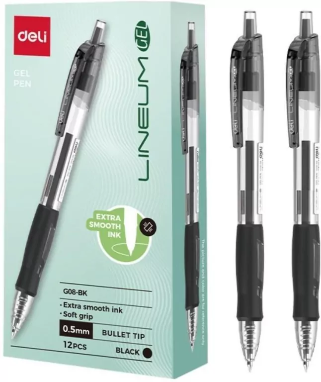 Długopis żelowy 0,5mm Arrix czarny  DELI - tantis.pl