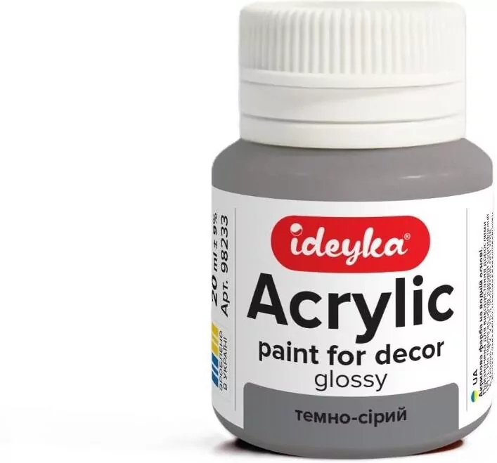 Farba akrylowa ciemnoszara 20ml - tantis.pl