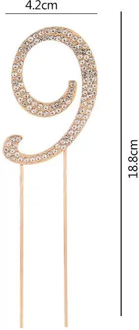 TOPPER NA TORT 9 ZLO CYRKONIE 19CM NER PBH - tantis.pl