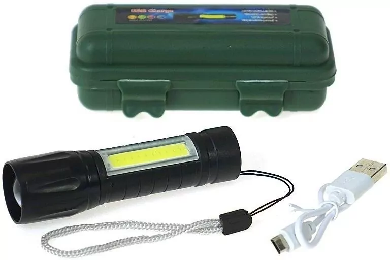 Latarka metalowa z ładowarką USB zmiennoogniskowa - tantis.pl