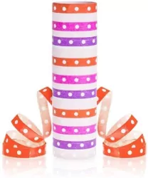 Serpentyna Groszki i paski różowo-czerwone 18p/4m