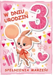 Karnet urodzinowy 3 B6 z kopertą