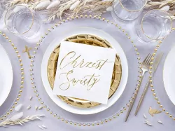 Serwetki Chrzest Święty białe 33x33cm