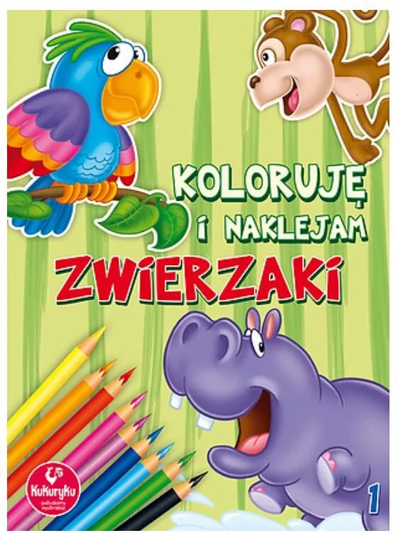 Zwierzaki. Koloruję i naklejam - tantis.pl