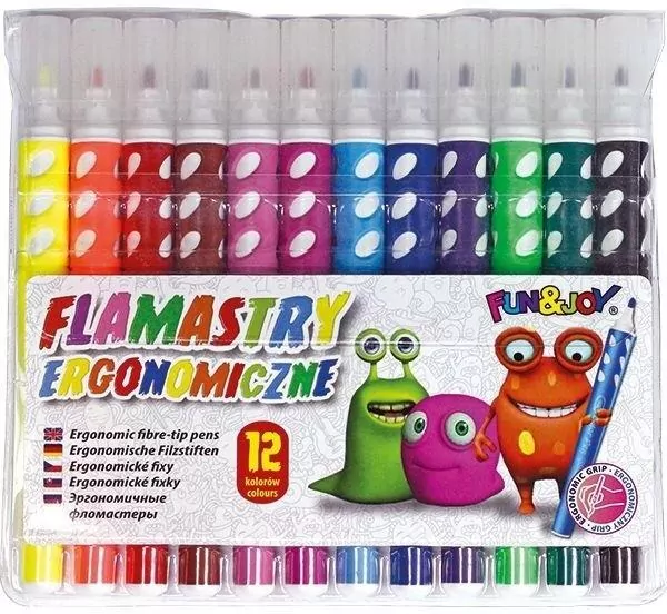 Flamastry 12 kolorów, okrągłe, ozdobne dziurki - tantis.pl