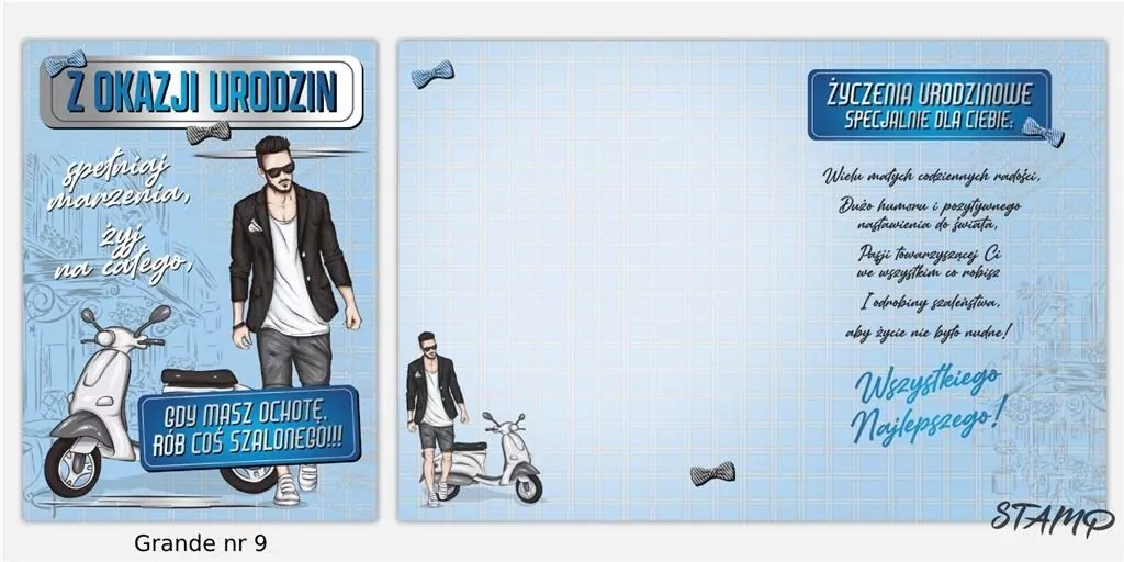 Karnet Grande + koperta wzór nr 09 Urodziny - tantis.pl