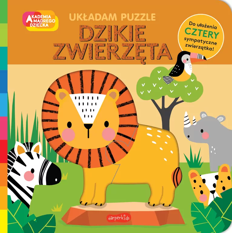 Dzikie zwierzęta. Akademia Mądrego Dziecka. Układam puzzle - tantis.pl