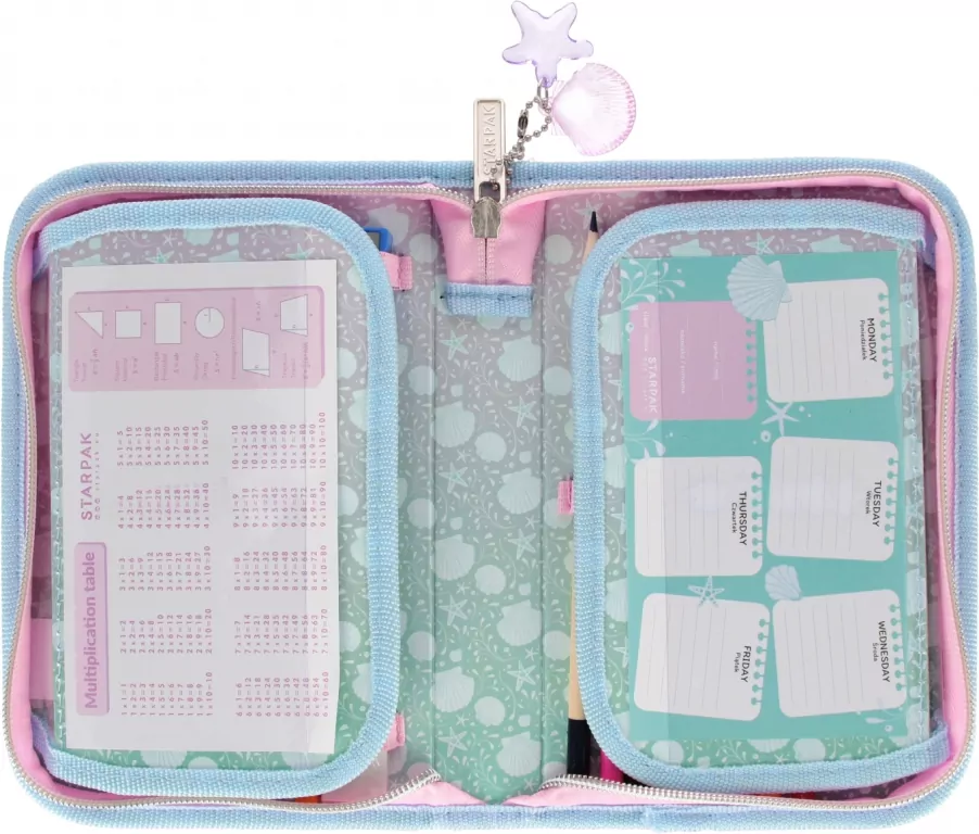 Piórnik 1zamek 2klapki z wyposażeniem Shell - tantis.pl