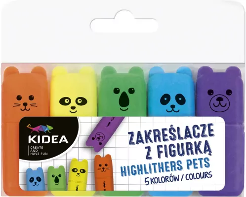 Derform. Zakreślacze z figurką, 5 sztuk