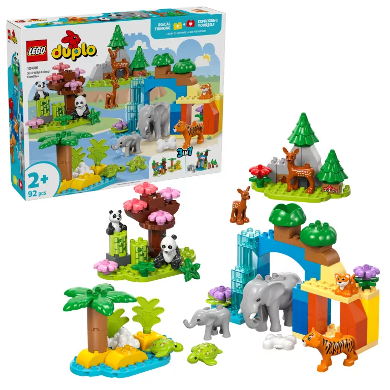 LEGO® Duplo. Rodziny dzikich zwierząt 3 w 1 10446 - tantis.pl