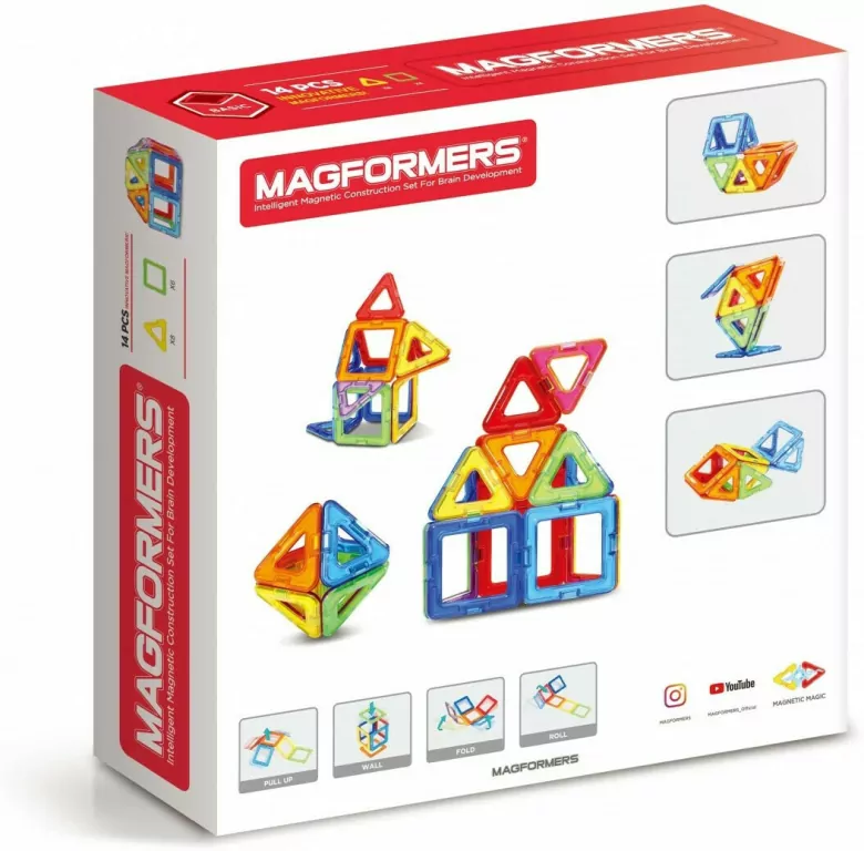 Klocki magnetyczne. 14 elementów. Magformers. 30693 - tantis.pl