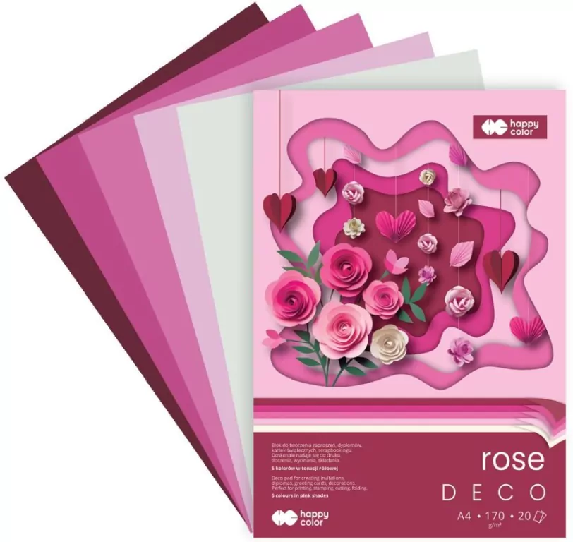 Blok Hobby Deco Rose A4 170g 20ark HAPPY COLOR - tantis.pl