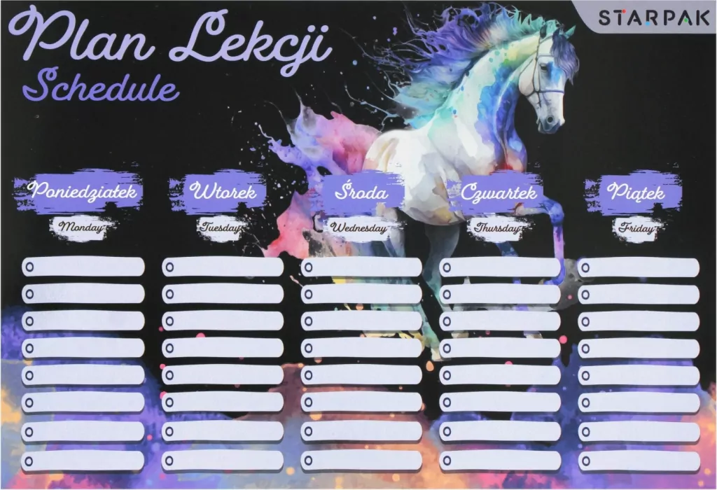 Plan lekcji z tabliczką mnożenia - tantis.pl