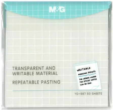 Karteczki samoprzylepne. Transparent 50K 76x76 - tantis.pl