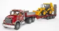 MACK z naczepą i koparko-ładowarką JCB - tantis.pl