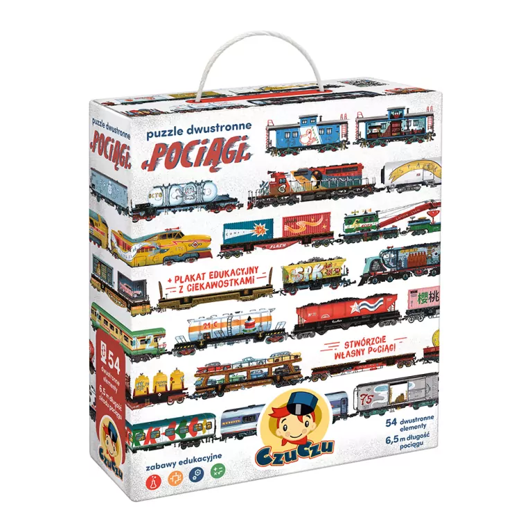 CzuCzu Puzzle dwustronne Pociągi - tantis.pl