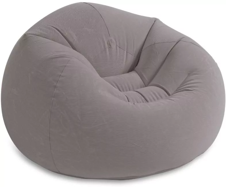 Pufa flokowana. Grey 107x104x69 - tantis.pl