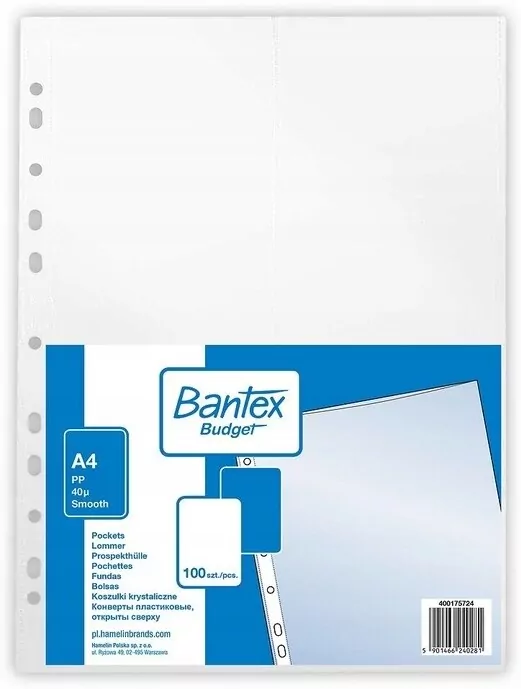 Koszulka krystaliczna bantex A4 pp - tantis.pl